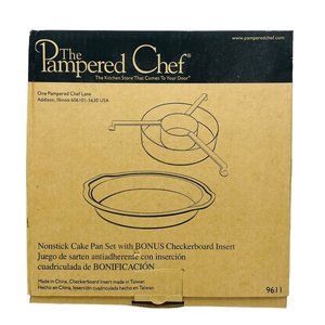 The Pampered Chef Nonstick Cake Pan Set with Checkerboard Insert #9611